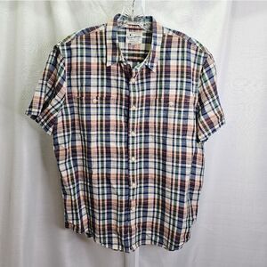 Lucky Brand Classic Fit Plaid Button Down Shirt Size XL